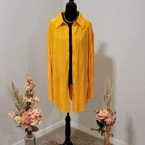 Yellow Button-Down Plisse Shirt